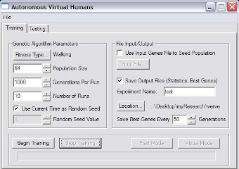 GUI for evolution experiments