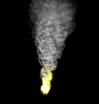 Campfire test with fire, spark, and smoke particles