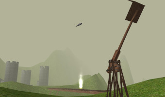 Launching a fish from the catapult