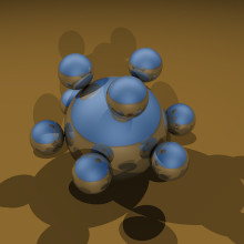 Metallic spheres with no antialiasing