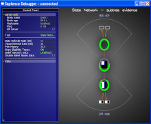 Probe with 2-DOF arm showing joint angle and goal position