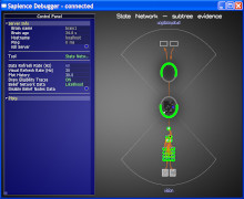 Probe with 2-DOF arm showing joint angle and vision