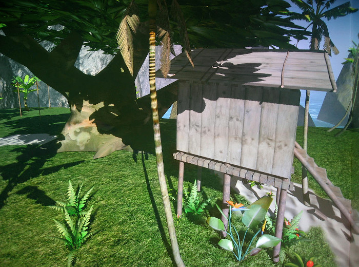 VR island application running on the C6 at the VRAC