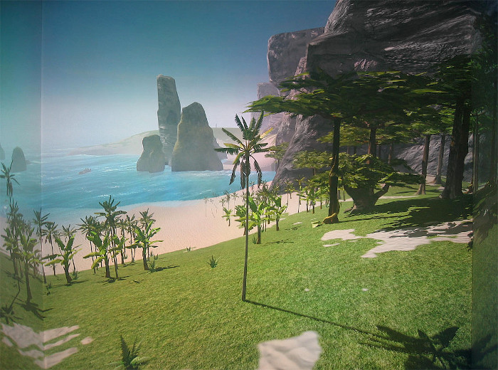 VR island application running on the C6 at the VRAC