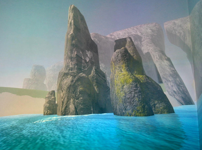 VR island application running on the C6 at the VRAC