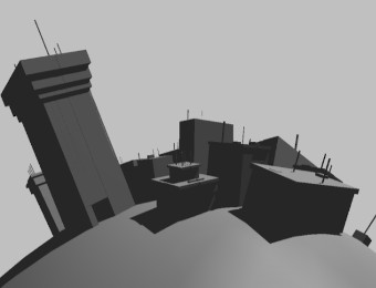 Cityscape with flat shading