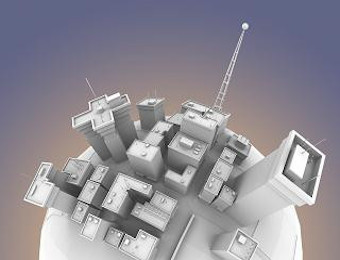 Cityscape with baked lighting